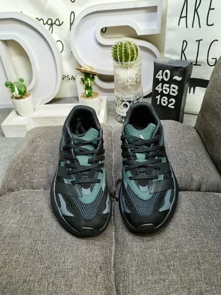 Adidas Black Green Chunky Sculpted Midsole Mesh And Synthetic Overlay Lifestyle Sneakers 10