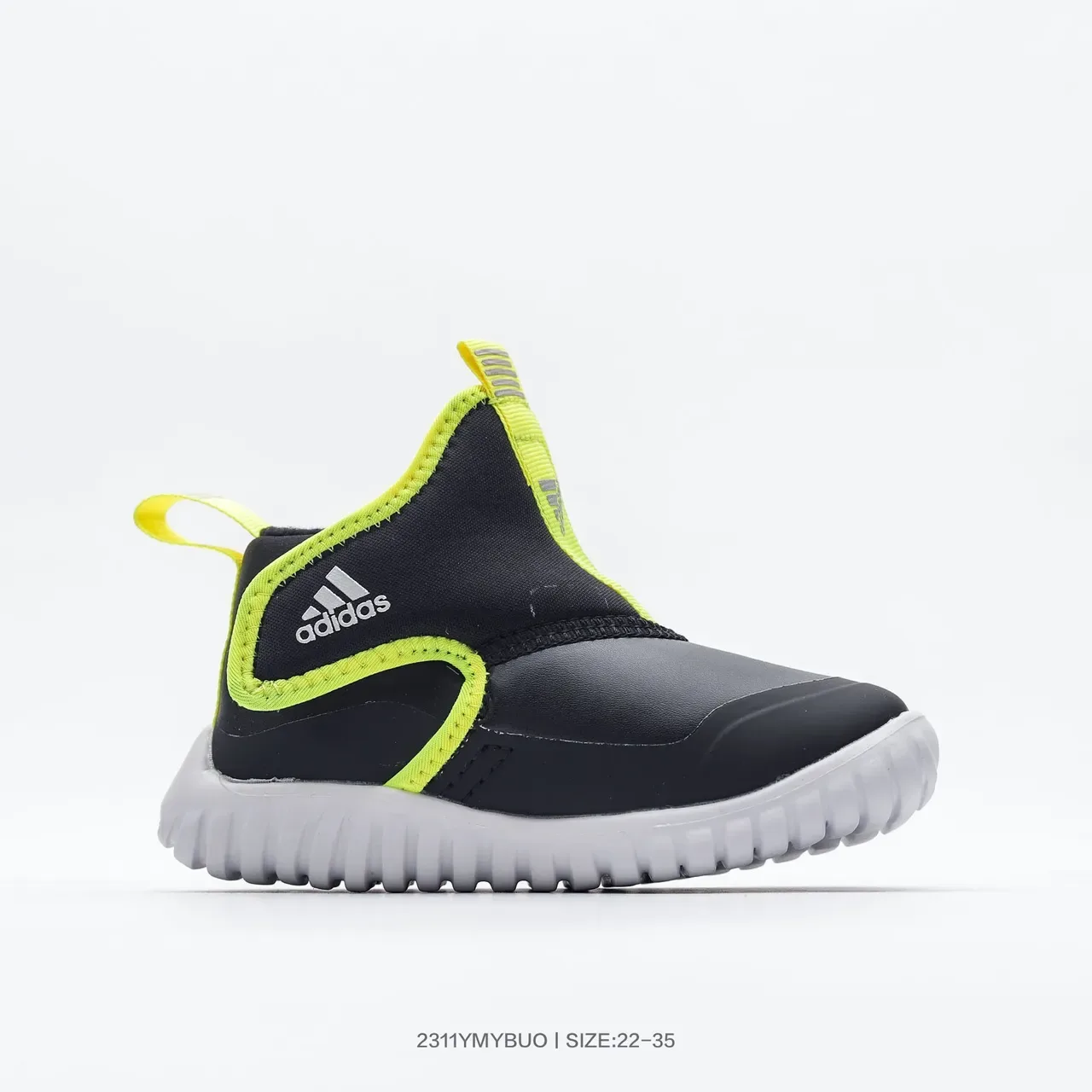 Adidas Black Green Slip-On Elastic Side Panels Sneakers 20