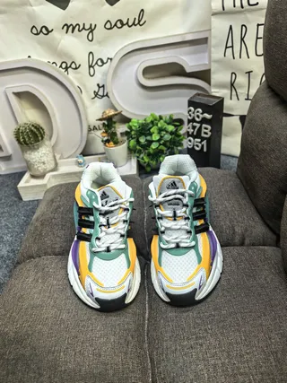 Adidas Black Multicolor Multi-Layered Synthetic Cage Wave-Shaped Overlays Chunky Sneakers 20