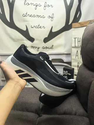 Adidas Black White Knit Mesh Upper Sculpted Foam Midsole Lifestyle Sneakers 5