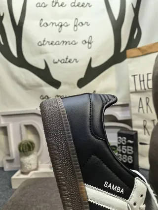 Adidas Black White Laceless Low-Top Leather Upper Lifestyle Sneakers 3