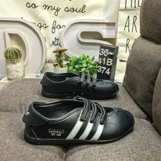 Adidas Black White Low-Top Lace-Up Lifestyle Sneakers