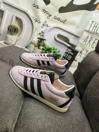 Adidas Blue Beige Suede Upper Three-Stripe Side Panel Lifestyle Sneakers 7