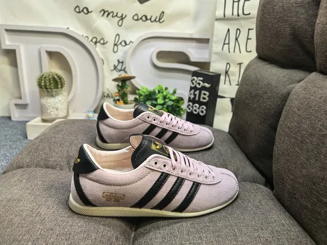 Adidas Blue Beige Suede Upper Three-Stripe Side Panel Lifestyle Sneakers 11
