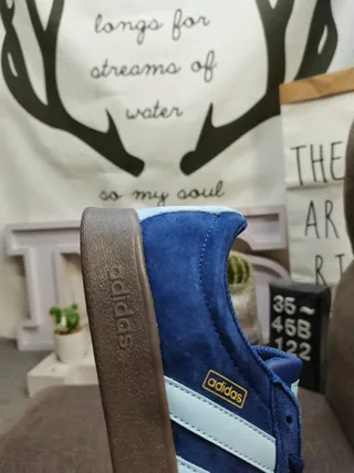 Adidas Blue Navy Suede Upper Three-Stripe Side Panel Lifestyle Sneakers 3