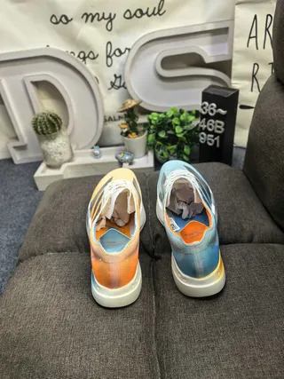 Adidas Chaussures Running Bleu Orange tige mesh ingénierie overlay de trois rayures métalliques 8