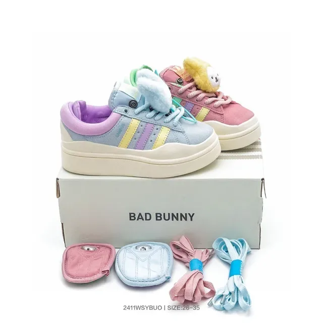 Adidas Blue Pink Platform Sole Three-Stripe Side Panel Lifestyle Sneakers 9