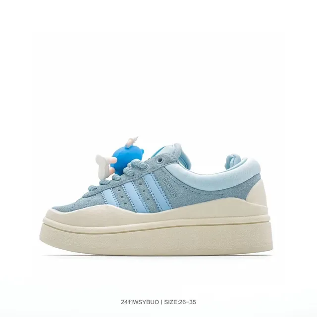 Adidas Blue Pink Platform Sole Three-Stripe Side Panel Lifestyle Sneakers 11
