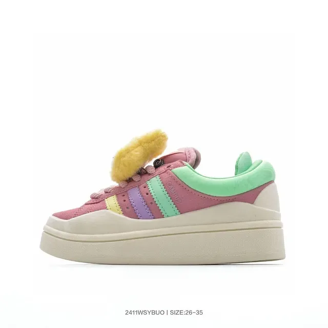 Adidas Blue Pink Platform Sole Three-Stripe Side Panel Lifestyle Sneakers 16
