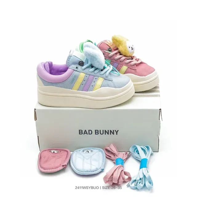 Adidas Blue Pink Platform Sole Three-Stripe Side Panel Lifestyle Sneakers 19