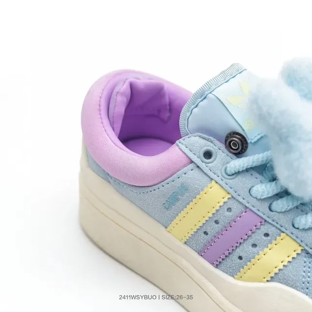 Adidas Blue Pink Platform Sole Three-Stripe Side Panel Lifestyle Sneakers 20
