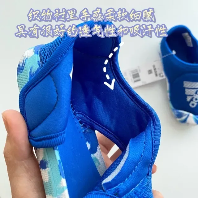 Adidas Blue White Slip-On Elastic Strap Lifestyle Sneakers 4