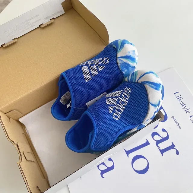 Adidas Blue White Slip-On Elastic Strap Lifestyle Sneakers 22
