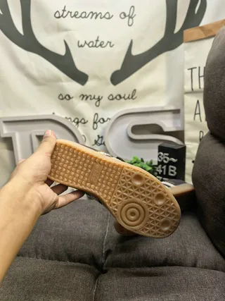 Adidas Brown Beige Laceless Gum Sole Mary Jane Shoes 4