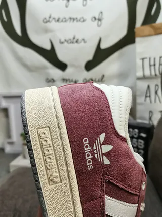 Adidas Burgundy White Suede Upper Three Stripes Lifestyle Sneakers 4