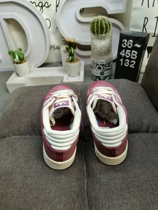 Adidas Burgundy White Suede Upper Three Stripes Lifestyle Sneakers 7