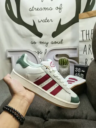 Adidas Campus White Maroon Green Lifestyle Sneakers 5