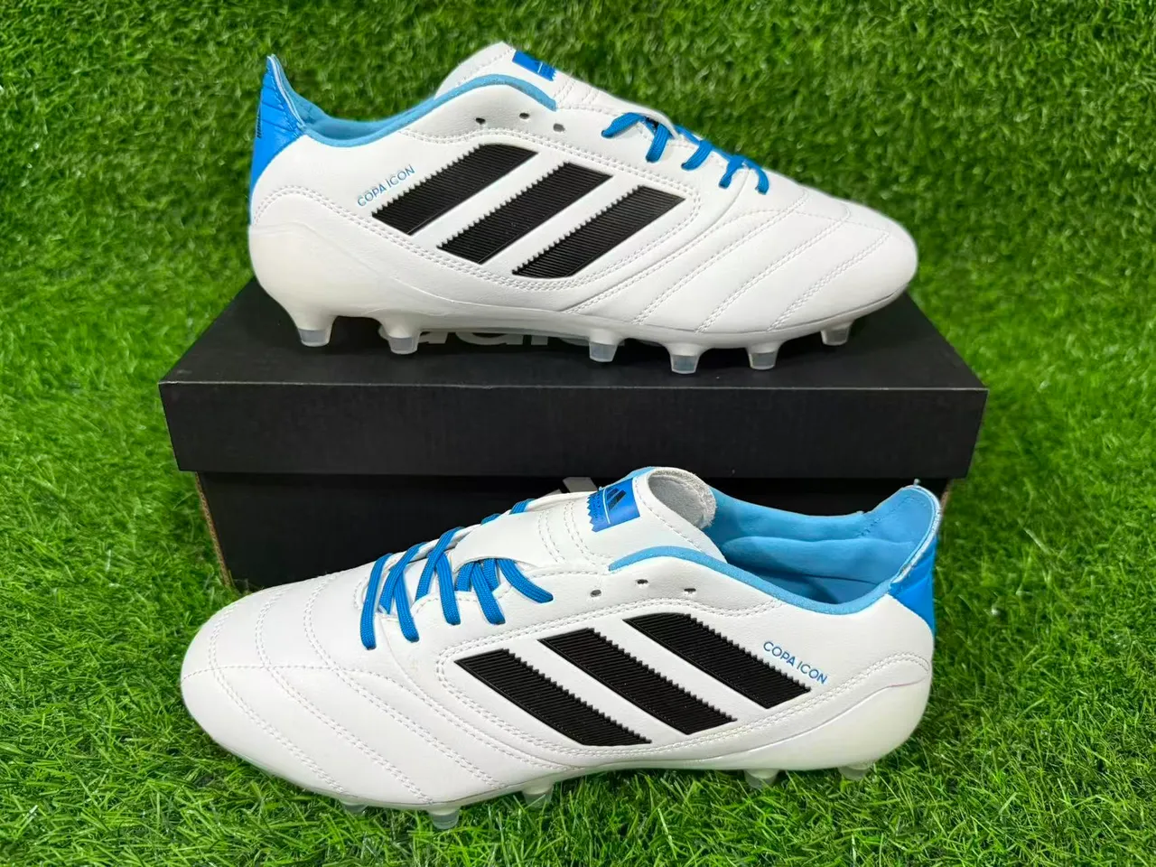 Adidas Copa Icon White Blue Black Firm-Ground Soccer Shoes 8