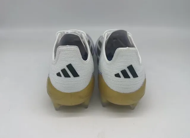 Adidas F50 White Gold Synthetic Upper Purple Gradient Line Pattern Firm-Ground Soccer Shoes 3