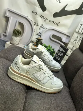 Adidas Forum Beige Gold Low-Top Cupsole Lifestyle Sneakers 9