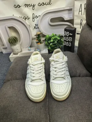 Adidas Forum Beige Gold Low-Top Cupsole Lifestyle Sneakers 10