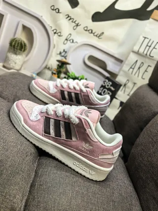 Adidas Forum Low Dusty Pink Black Lifestyle Sneakers 7