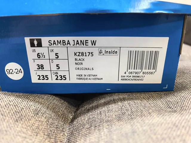 Adidas Gamba Noir sans lacets Velcro Sangle Mary Jane Chaussures 2