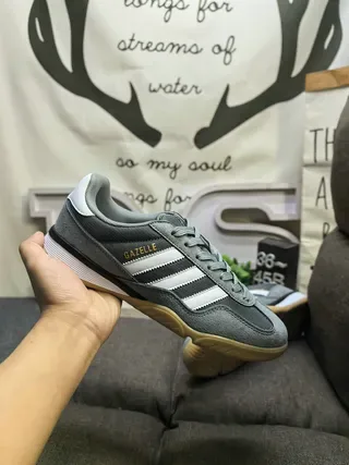 Adidas Gazelle Black Gray Gum Lifestyle Sneakers 15