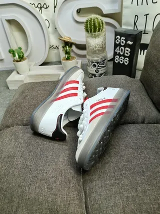 Adidas Gazelle Hello Kitty Collaboration Gray Red Lifestyle Sneakers 6