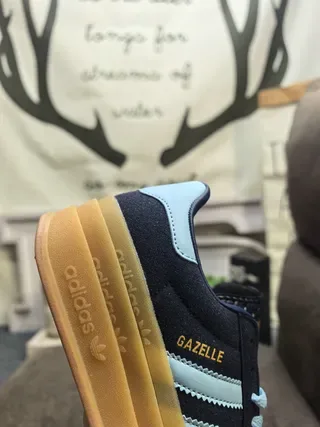 Adidas Gazelle Navy and Light Blue Suede Lifestyle Sneakers 3