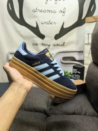 Adidas Gazelle Navy and Light Blue Suede Lifestyle Sneakers 5