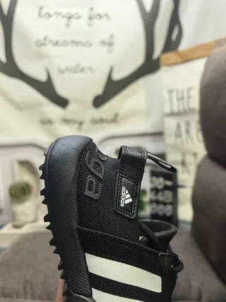 Adidas Sandales Casual Gris et Orange Lacets Ouvertes à l'orteil Supérieure en Maille 13