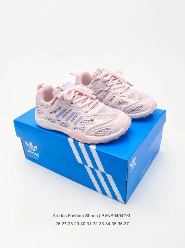 Adidas Gray Pink Mesh Upper Three-Stripe Overlay Lifestyle Sneakers 6