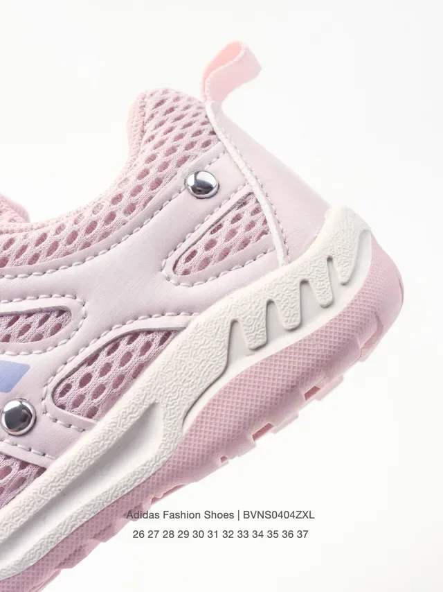 Adidas Gray Pink Mesh Upper Three-Stripe Overlay Lifestyle Sneakers 11