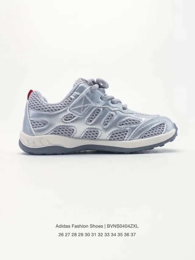 Adidas Gray Pink Mesh Upper Three-Stripe Overlay Lifestyle Sneakers 14