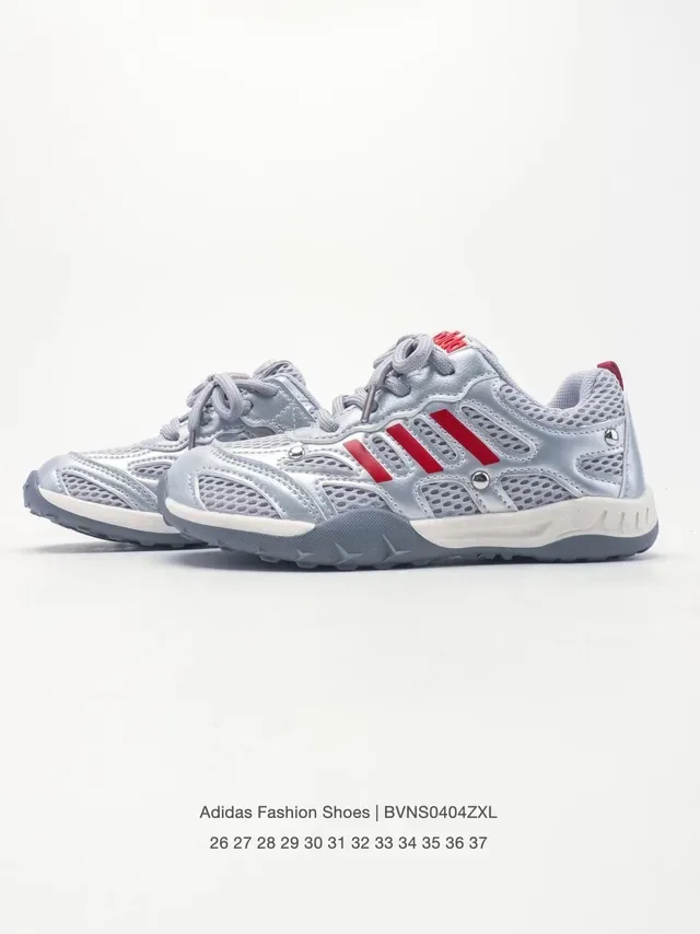 Adidas Gray Pink Mesh Upper Three-Stripe Overlay Lifestyle Sneakers 15