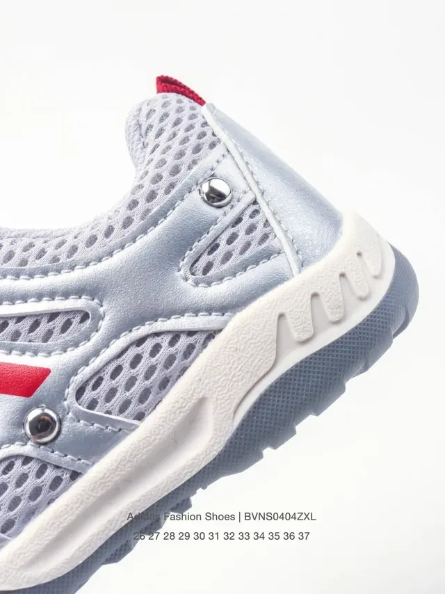 Adidas Gray Pink Mesh Upper Three-Stripe Overlay Lifestyle Sneakers 18