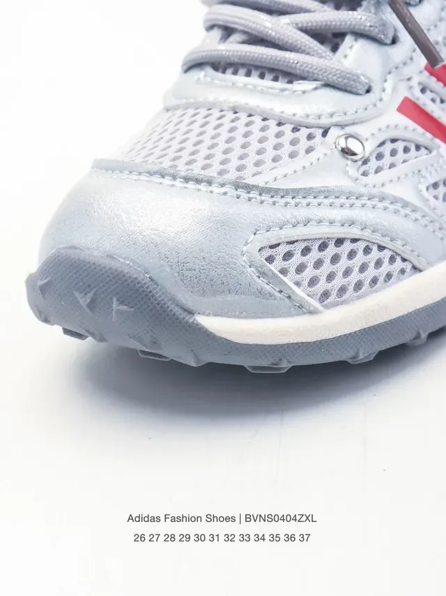 Adidas Gray Pink Mesh Upper Three-Stripe Overlay Lifestyle Sneakers 19
