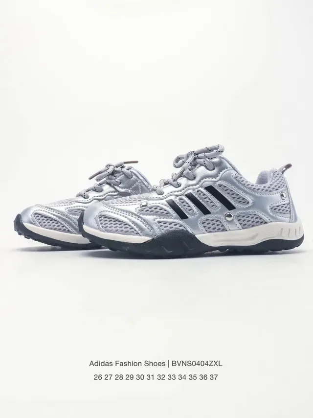 Adidas Gray Pink Mesh Upper Three-Stripe Overlay Lifestyle Sneakers 21