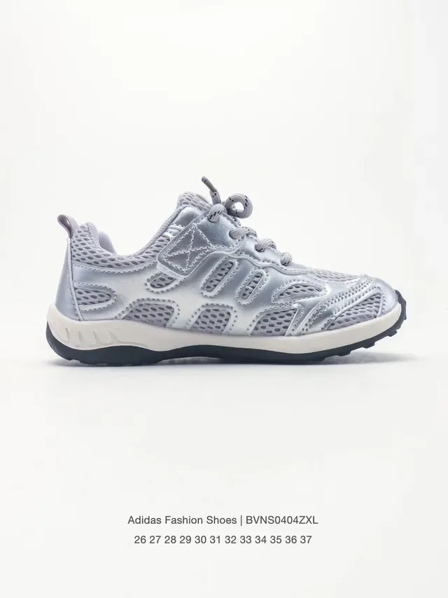 Adidas Gray Pink Mesh Upper Three-Stripe Overlay Lifestyle Sneakers 22