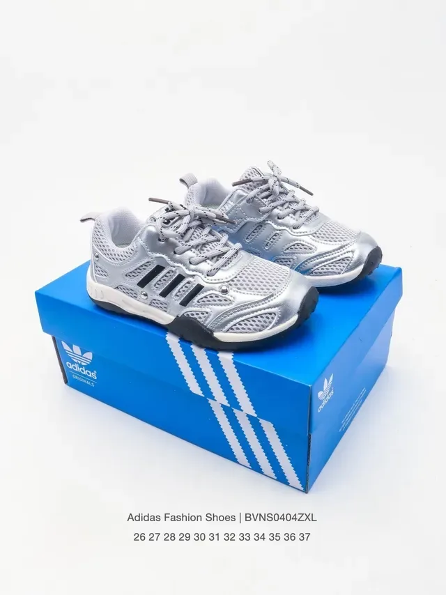 Adidas Gray Pink Mesh Upper Three-Stripe Overlay Lifestyle Sneakers 24