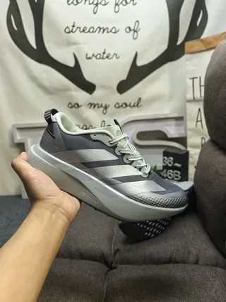 Adidas Gris Blanc Malla En Couches Et Synthétique Supérieur Large Sculpté Semelle De Plateforme Chaussures Lifestyle 5