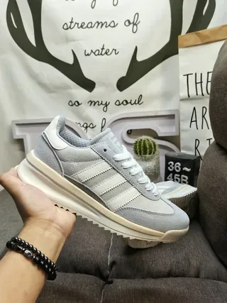 Adidas Gray White Low-Top Three-Stripe Side Panel Lifestyle Sneakers 5