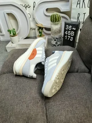 Adidas Gray White Low-Top Three-Stripe Side Panel Lifestyle Sneakers 6
