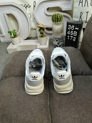 Adidas Gray White Low-Top Three-Stripe Side Panel Lifestyle Sneakers 8