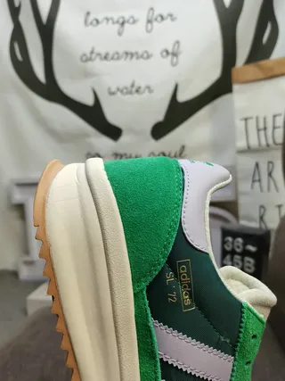 Adidas Green White Retro Runner Suede And Leather Upper Lifestyle Sneakers 3