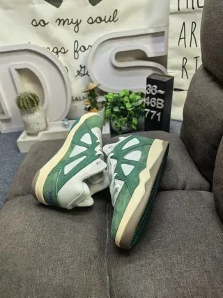 Adidas Green White Suede Upper Mesh Panels Lifestyle Sneakers 6