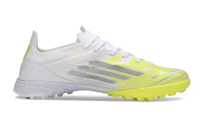 Adidas Liga Strike Branco Amarelo Sapatos de Futebol Turf 7