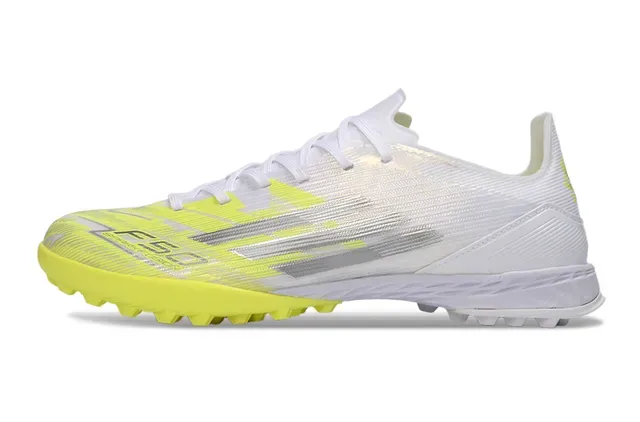 Adidas Liga Strike Branco Amarelo Sapatos de Futebol Turf 8