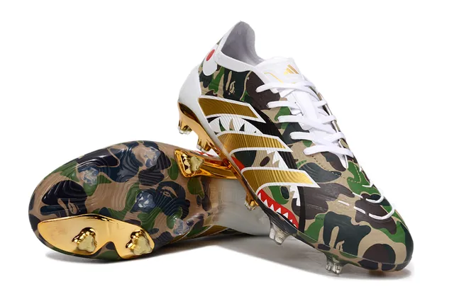 Adidas Zapatillas de fútbol multicolor dorado impresión camuflaje metálica Cage para tierra firme 4